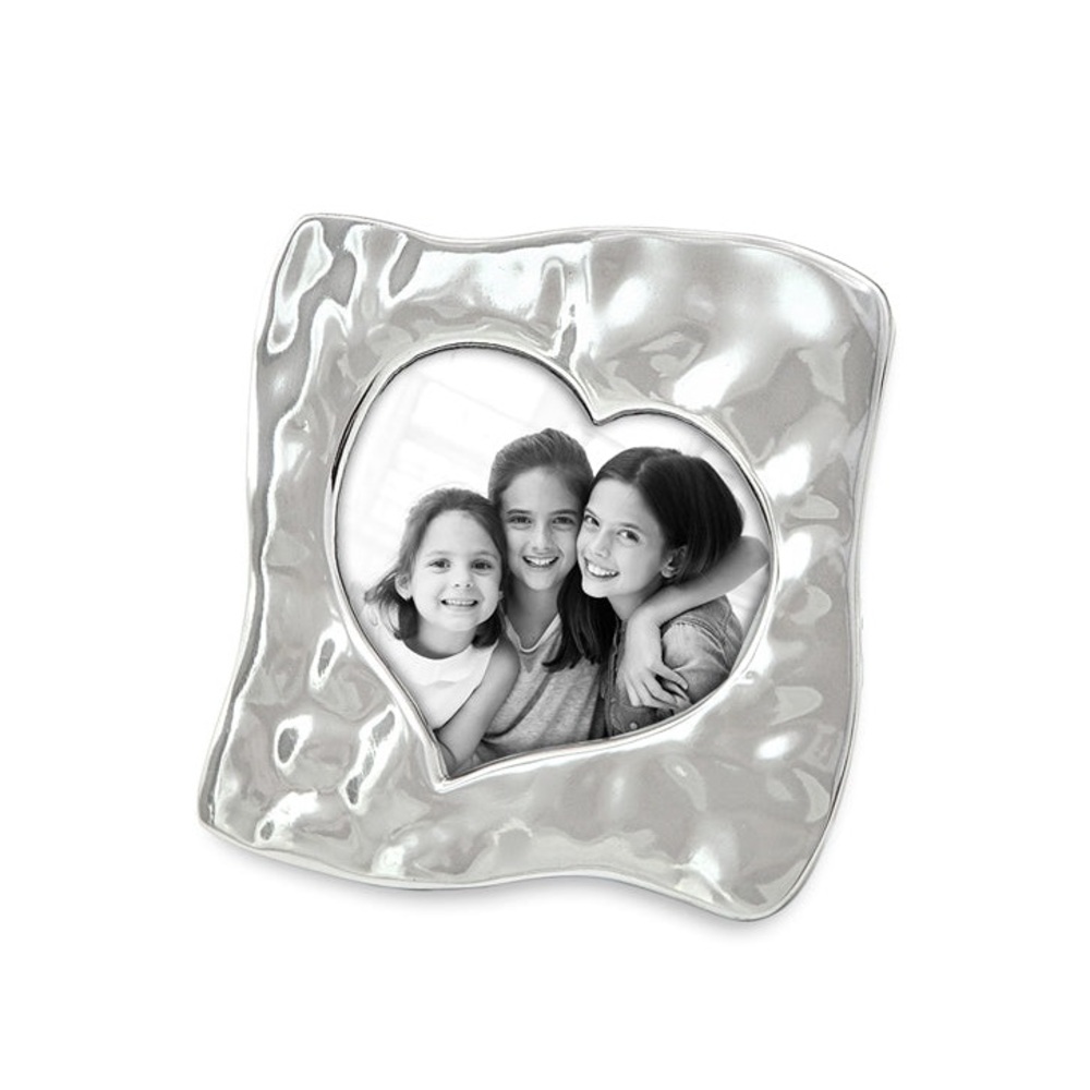 NWT Heirloom Curved Heart Square Open Heart Frame / Tarnish Free Silver / 5x5